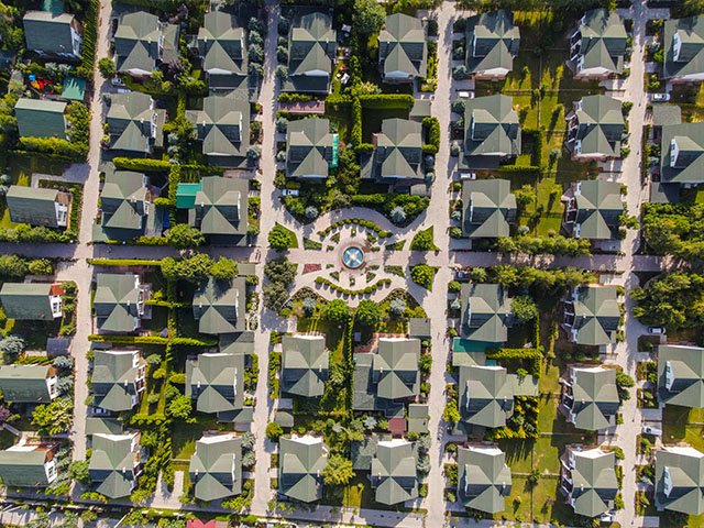 hunian nyaman aerial view